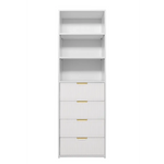 GENEVA 3 SHELF 4 DRAWER BUILT IN WARDROBE - WHITE - FLUTED - PULL BRASS - Home & Garden > Storage > Clothing & Wardrobe