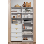 GENEVA 3 SHELF 4 DRAWER BUILT IN WARDROBE - WHITE - HAMPTON - HALF MOON BRASS - Home & Garden > Storage > Clothing &