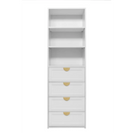 GENEVA 3 SHELF 4 DRAWER BUILT IN WARDROBE - WHITE - HAMPTON - HALF MOON BRASS - Home & Garden > Storage > Clothing &