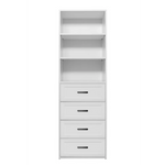 GENEVA 3 SHELF 4 DRAWER BUILT IN WARDROBE - WHITE - HAMPTON - OVAL BLACK - Home & Garden > Storage > Clothing &