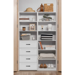 GENEVA 3 SHELF 4 DRAWER BUILT IN WARDROBE - WHITE - HAMPTON - OVAL BLACK - Home & Garden > Storage > Clothing &