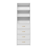 GENEVA 3 SHELF 4 DRAWER BUILT IN WARDROBE - WHITE - HAMPTON - OVAL BRASS - Home & Garden > Storage > Clothing &