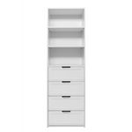 GENEVA 3 SHELF 4 DRAWER BUILT IN WARDROBE - WHITE - HAMPTON - PULL BLACK - Home & Garden > Storage > Clothing &