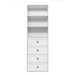 GENEVA 3 SHELF 4 DRAWER BUILT IN WARDROBE - WHITE - HAMPTON - ROUND BLACK - Home & Garden > Storage > Clothing &