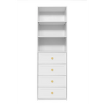 GENEVA 3 SHELF 4 DRAWER BUILT IN WARDROBE - WHITE - HAMPTON - ROUND BRASS - Home & Garden > Storage > Clothing &