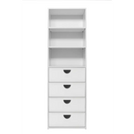 GENEVA 3 SHELF 4 DRAWER BUILT IN WARDROBE - WHITE - SLIM - HALF MOON BLACK - Home & Garden > Storage > Clothing &
