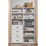 GENEVA 3 SHELF 4 DRAWER BUILT IN WARDROBE - WHITE - SLIM - OVAL BLACK - Home & Garden > Storage > Clothing & Wardrobe