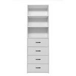 GENEVA 3 SHELF 4 DRAWER BUILT IN WARDROBE - WHITE - SLIM - OVAL BLACK - Home & Garden > Storage > Clothing & Wardrobe