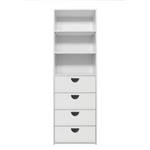 GENEVA 3 SHELF 4 DRAWER BUILT IN WARDROBE - WHITE - VJ PANEL - HALF MOON BLACK - Home & Garden > Storage > Clothing &