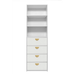 GENEVA 3 SHELF 4 DRAWER BUILT IN WARDROBE - WHITE - VJ PANEL - HALF MOON BRASS - Home & Garden > Storage > Clothing &