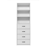 GENEVA 3 SHELF 4 DRAWER BUILT IN WARDROBE - WHITE - VJ PANEL - OVAL BLACK - Home & Garden > Storage > Clothing &