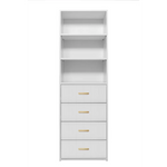 GENEVA 3 SHELF 4 DRAWER BUILT IN WARDROBE - WHITE - VJ PANEL - OVAL BRASS - Home & Garden > Storage > Clothing &