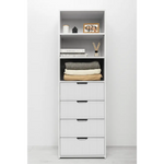 GENEVA 3 SHELF 4 DRAWER BUILT IN WARDROBE - WHITE - VJ PANEL - PULL BLACK - Home & Garden > Storage > Clothing &