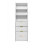 GENEVA 3 SHELF 4 DRAWER BUILT IN WARDROBE - WHITE - VJ PANEL - PULL BRASS - Home & Garden > Storage > Clothing &