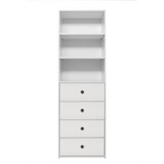 GENEVA 3 SHELF 4 DRAWER BUILT IN WARDROBE - WHITE - VJ PANEL - ROUND BLACK - Home & Garden > Storage > Clothing &