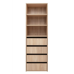 GENEVA THREE SHELF/FOUR DRAWER BUILT IN WARDROBE - CLASSIC - NATURAL OAK - Furniture > Living Room