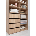 GENEVA THREE SHELF/FOUR DRAWER BUILT IN WARDROBE - CLASSIC - NATURAL OAK - Furniture > Living Room