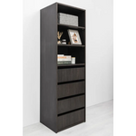 GENEVA THREE SHELF/FOUR DRAWER BUILT IN WARDROBE - CLASSIC - NORDIC ASH - Furniture > Living Room