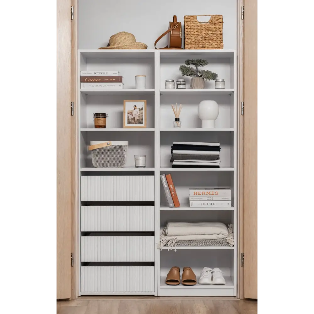 Geneva THREE SHELF/FOUR DRAWER BUILT IN WARDROBE - FLUTED - Home & Garden > Storage > Clothing & Wardrobe Storage