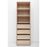 GENEVA THREE SHELF/FOUR DRAWER BUILT IN WARDROBE - FLUTED - NATURAL OAK - Furniture > Living Room