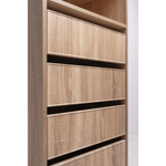 GENEVA THREE SHELF/FOUR DRAWER BUILT IN WARDROBE - SLIM SHAKER - NATURAL OAK - Furniture > Living Room