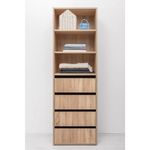 GENEVA THREE SHELF/FOUR DRAWER BUILT IN WARDROBE - SLIM SHAKER - NATURAL OAK - Furniture > Living Room