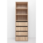 GENEVA THREE SHELF/FOUR DRAWER BUILT IN WARDROBE - SLIM SHAKER - NATURAL OAK - Furniture > Living Room