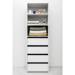 GENEVA THREE SHELF/FOUR DRAWER BUILT IN WARDROBE - SLIM SHAKER - WHITE - Furniture > Living Room