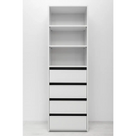 GENEVA THREE SHELF/FOUR DRAWER BUILT IN WARDROBE - SLIM SHAKER - WHITE - Furniture > Living Room