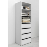 GENEVA THREE SHELF/FOUR DRAWER BUILT IN WARDROBE - SLIM SHAKER - WHITE - Furniture > Living Room