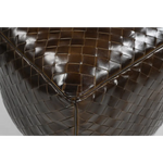 GENUINE LEATHER LATTICE OTTOMAN - Furniture > Living Room > Ottomans & Footstools