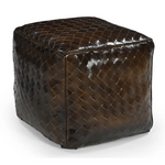 GENUINE LEATHER LATTICE OTTOMAN - Furniture > Living Room > Ottomans & Footstools