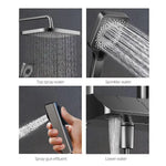 Geobella Luxury Shower System Hot Cold Mixer Shower Set Bathroom Thermostatic SPA Rainfall Bath Tap Bathtub Wall Mount