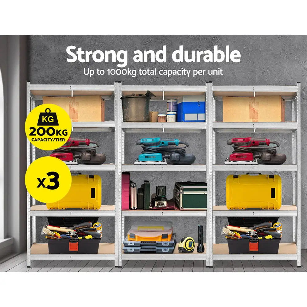 Giants 3x1.8M Warehouse Shelving Rack Racking Garage Metal Storage Shelves - Home & Garden > Storage