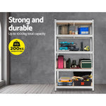 Giantz 1.8M Warehouse Racking Rack Shelving Garage Steel Metal Storage Shelves Silver - Home & Garden > Storage