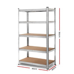 Giantz 1.8M Warehouse Racking Rack Shelving Garage Steel Metal Storage Shelves Silver - Home & Garden > Storage