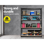Giantz 1.8M Warehouse Racking Shelving Storage Shelf Garage Shelves Rack Steel Black - Home & Garden > Storage