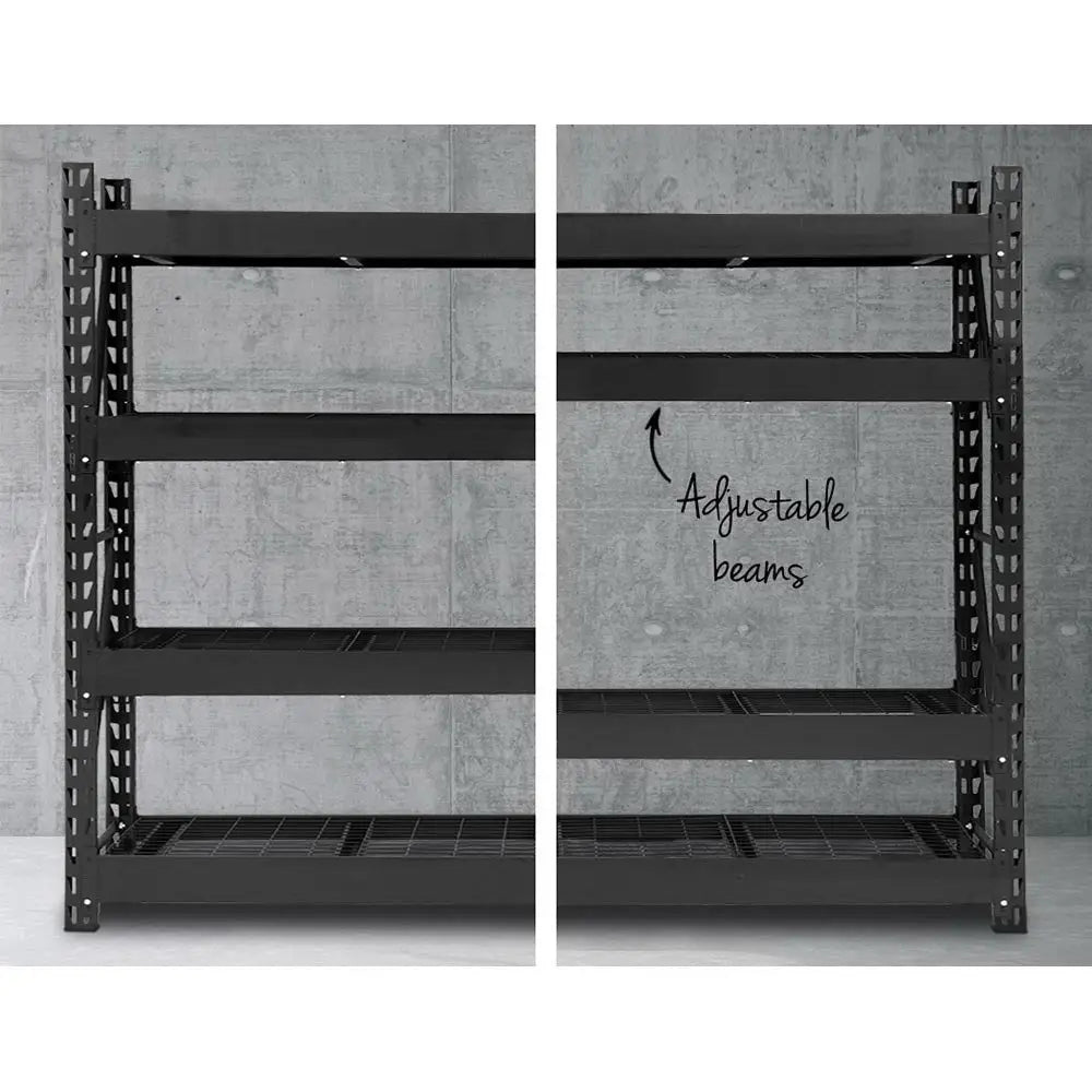 Giantz 2Mx2M Garage Shelving Warehouse Rack Pallet Racking Storage Shelve Black - Home & Garden > Storage