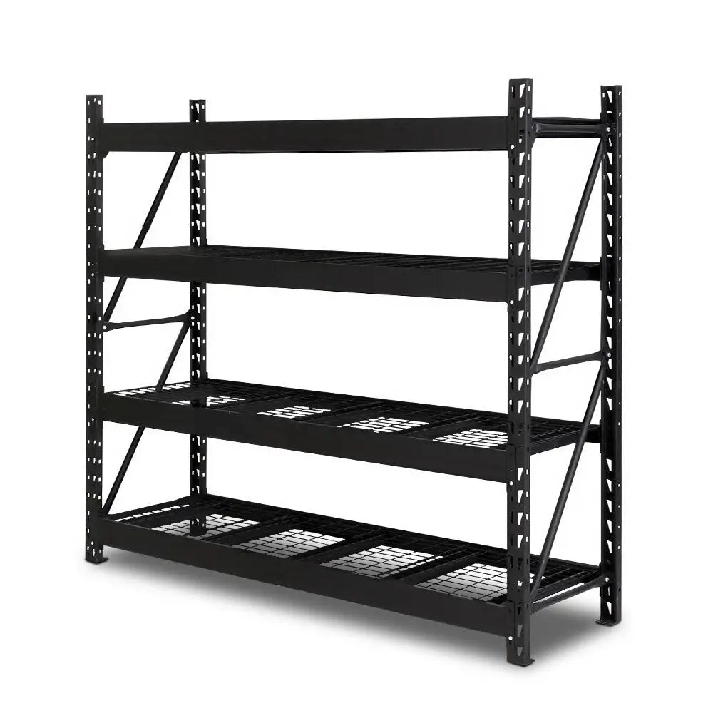Giantz 2Mx2M Garage Shelving Warehouse Rack Pallet Racking Storage Shelve Black - Home & Garden > Storage