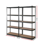 Giantz 2x1.8M Garage Shelving Warehouse Rack Pallet Racking Storage Charcoal - Home & Garden > Storage