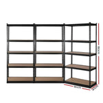 Giantz 3x1.8M Garage Shelving Warehouse Rack Pallet Racking Storage Shelve Black - Home & Garden > Storage