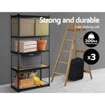 Giantz 3x1.8M Garage Shelving Warehouse Rack Pallet Racking Storage Shelve Black - Home & Garden > Storage