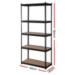Giantz 4x1.8M Garage Shelving Warehouse Rack Pallet Racking Storage Shelve Black - Home & Garden > Green Houses