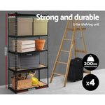 Giantz 4x1.8M Garage Shelving Warehouse Rack Pallet Racking Storage Shelve Black - Home & Garden > Green Houses