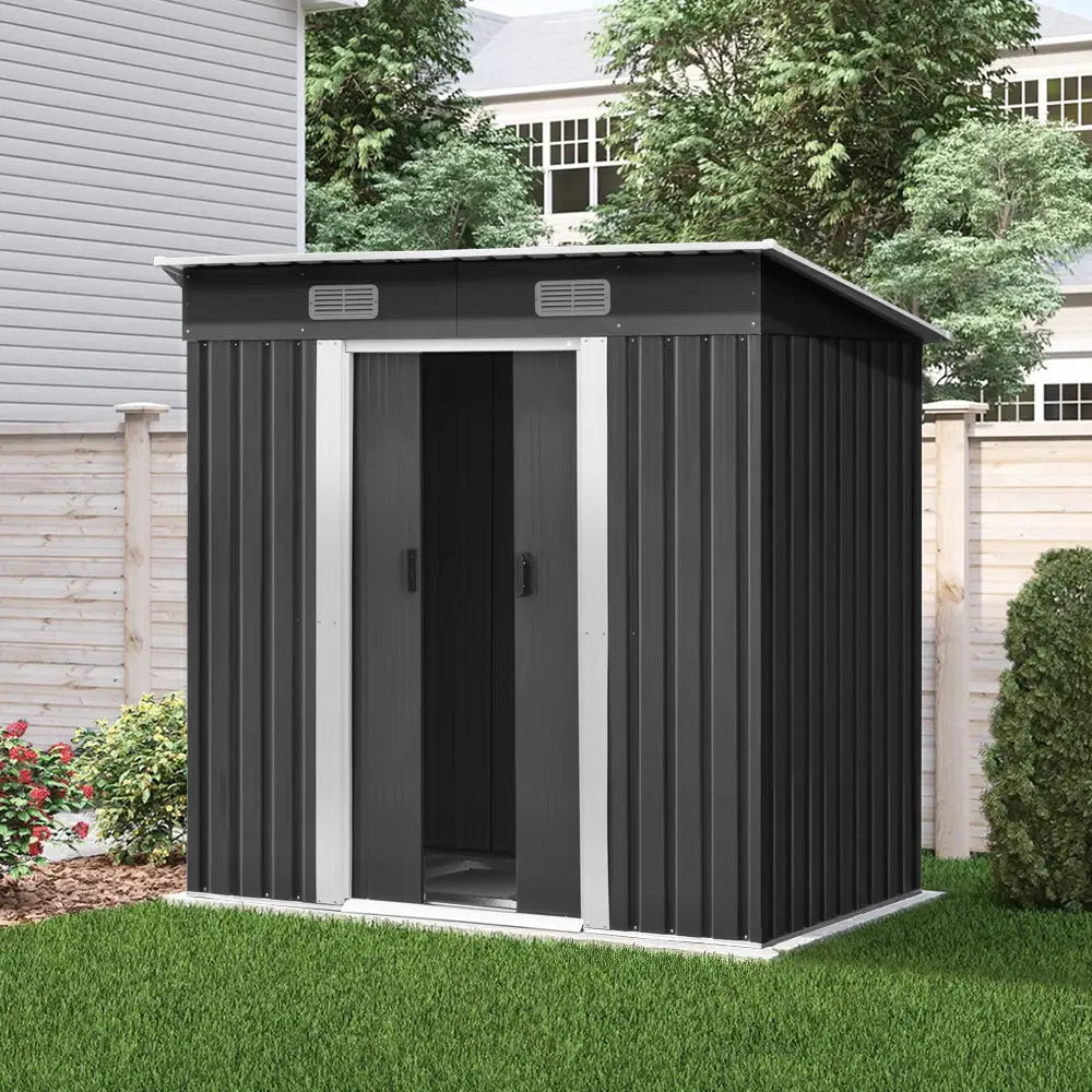 Giantz Garden Shed 1.94x1.21M w/Metal Base Sheds Outdoor Storage Tool Steel House Sliding Door - Home & Garden > Garden