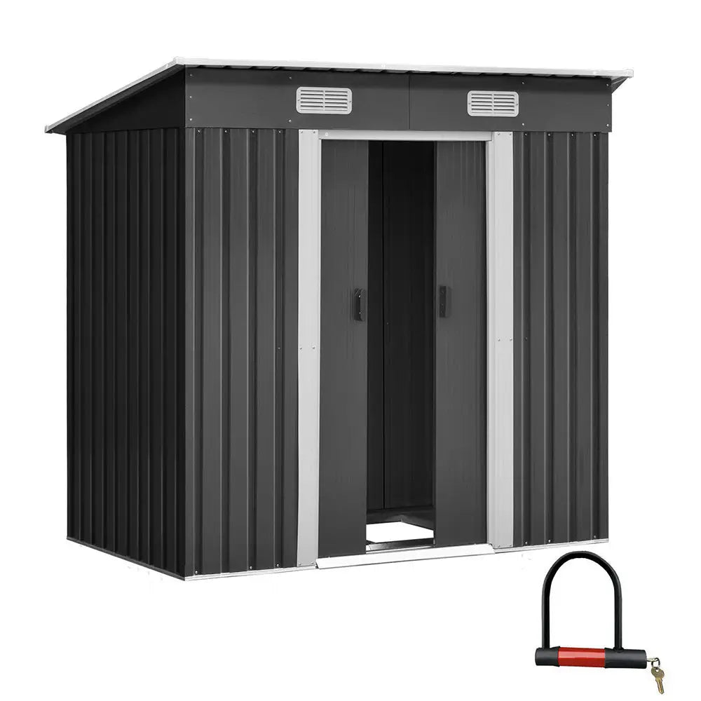 Giantz Garden Shed 1.94x1.21M w/Metal Base Sheds Outdoor Storage Tool Steel House Sliding Door - Home & Garden > Garden