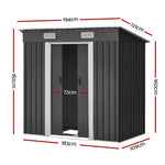 Giantz Garden Shed 1.94x1.21M w/Metal Base Sheds Outdoor Storage Tool Steel House Sliding Door - Home & Garden > Garden