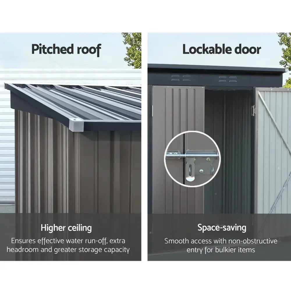 Giantz Garden Shed 1.95x1.31M Sheds Outdoor Storage Steel Workshop House Tool Double Door - Home & Garden > Storage