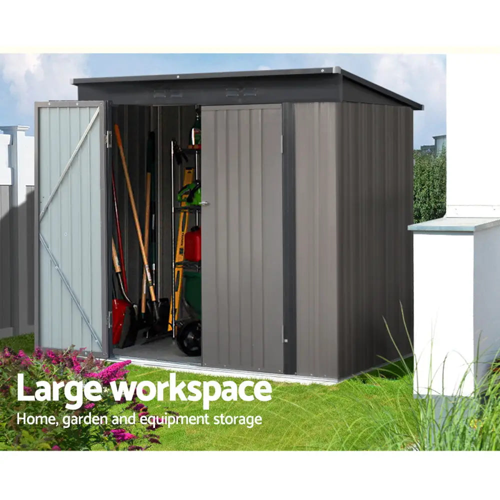 Giantz Garden Shed 1.95x1.31M Sheds Outdoor Storage Steel Workshop House Tool Double Door - Home & Garden > Storage