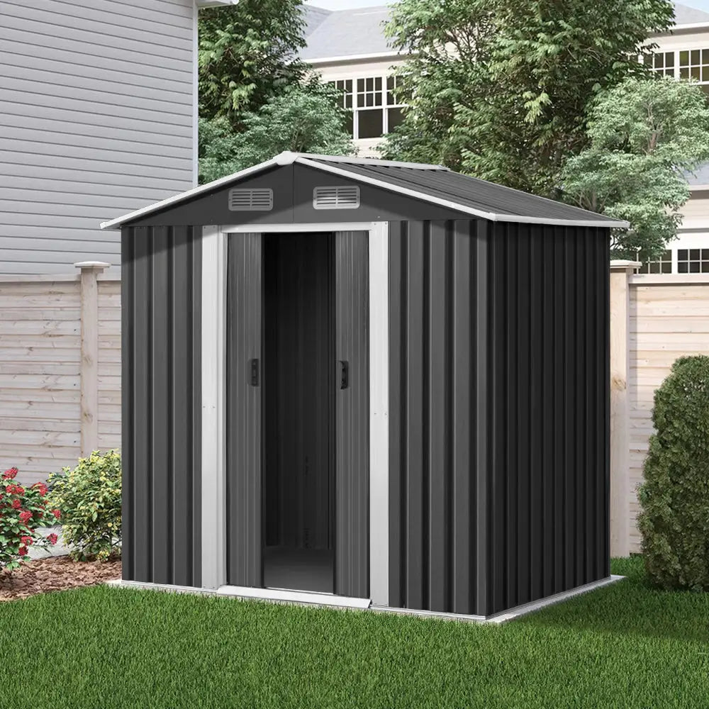 Giantz Garden Shed 1.96x1.32M Sheds Outdoor Storage Tool Workshop Metal Shelter Sliding Door - Home & Garden > Storage